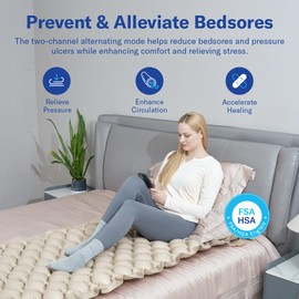 Alcedo Alternating Air Pressure Mattress Pad for Bed Sore and Ulcer Prevention, Hospital & Home Use Medical Mattress Topper for Bedridden Patient, Adjustable Ultra Quiet Pump and Waterproof Cushion