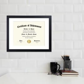 ELSKER&HOME 11x14 Diploma Frame 6 Pack, Diploma Frames 8.5x11 with Mat or 11x14 Document Frame without Mat,Multipack College Certificate/Degree Frames for wall,Set of 6