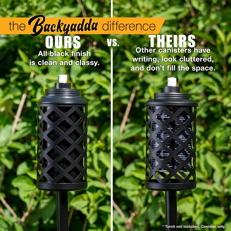 Backyadda Torch Replacement Canisters (12 oz). Compatible with Tiki Torches.