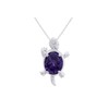 Jewel Zone US Simulated Alexandrite Gemstone & Cubic Zirconia Turtle