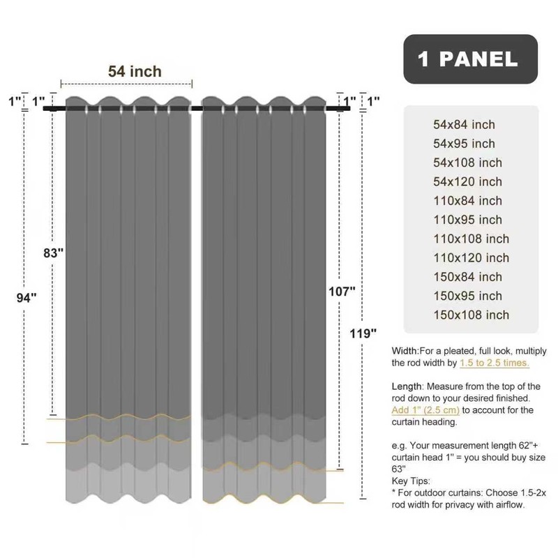 BONZER Wide Waterproof Outdoor Curtains for Patio Heavy Privacy Light