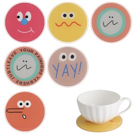 Funny Acrylic Coasters Set of 6, Cute Drink Coaster for Coffee Table Housewarming Gift