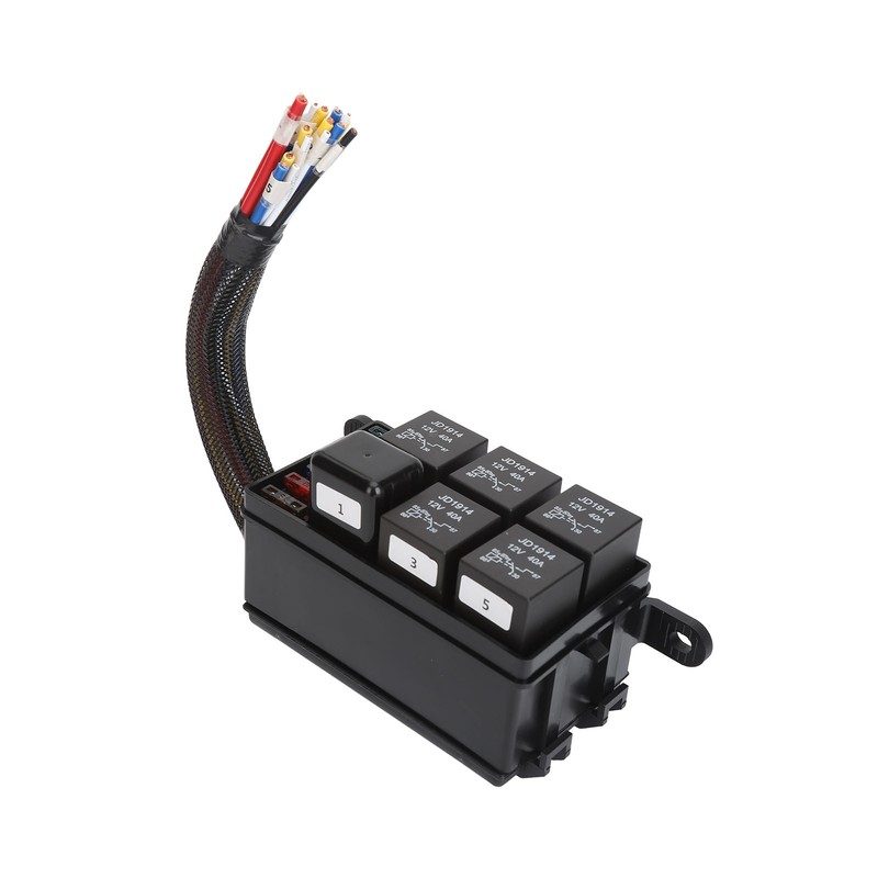 12V Fuse and Relay Box Kit 6Pcs 4 Pin Relays