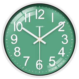 VIKMARI Wall Clock, Small 20 cm, Modern Blue Silent Analogue Wall Clock for Living Room, Kitchen, Office, Bedroom, School