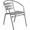 Flash Furniture Silver Restaurant Stack Chair, Aluminum Slats - TLH-017C-GG