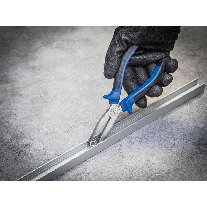 BGS 378 Flat Nose Pliers, Silver/Black/Blue, 160 mm