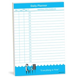 Weekly Planner Notepad, To Do List, Daily Planning Pad, List Task, 50 Sheets 10 x 7.5 inches - Funny Everything is Fine Design