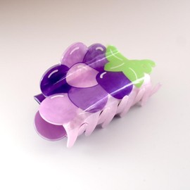 Grape Shape Hair Claw Clip Dopamine Fruit Non-Slip Hair Accessories 3.2" X 2" for Thin Hair Women Girls, Purple Grape