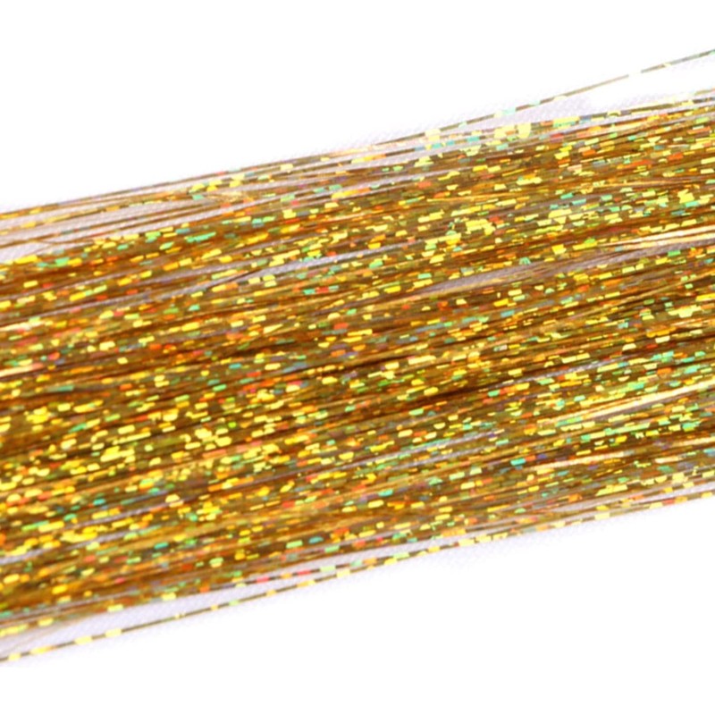 47 Inch Hair Tinsel 220 Silver Sparkling Highlights Synthetic Hair
