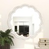 UPPER DECOR 24 Inch Round Wall Mirror, Whitewashed Wooden Frame