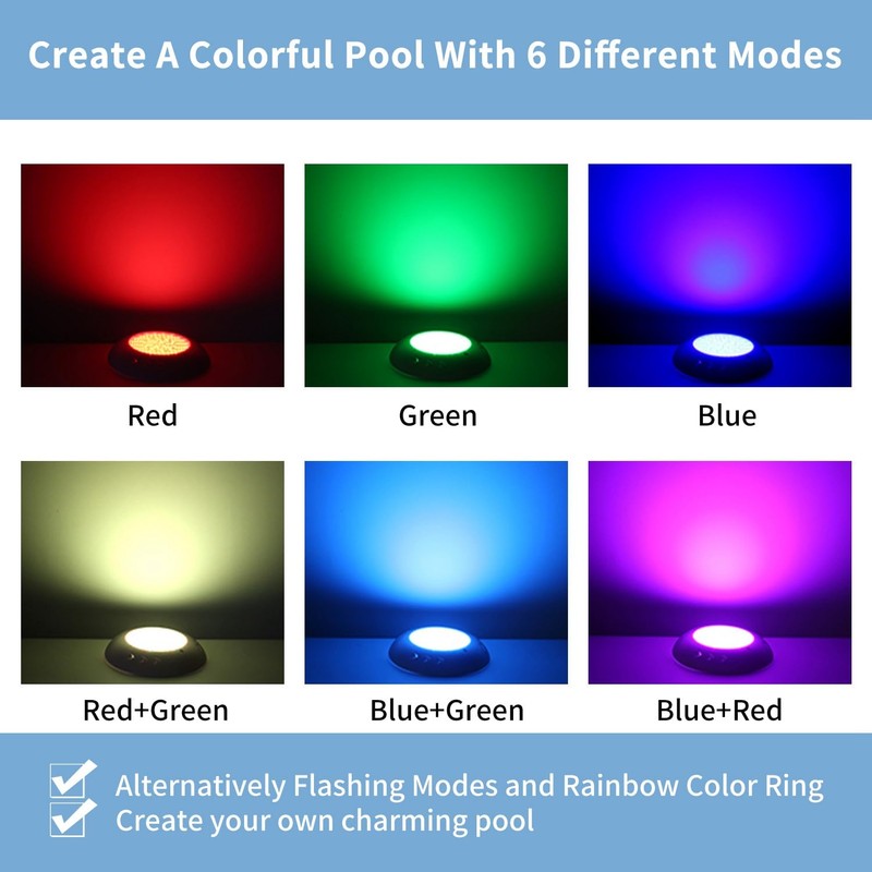 PGGBOO LED Pool Light for Inground Aboveground Pool, 12V 36W