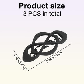 BOXOB 3pcs Vintage French Barrette Clips, Plastic Decorative Strong Hold Grip Barrette Hair Clips Elegant Retro Strong Hold Hair Accessories for Women