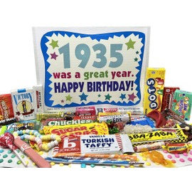 RETRO CANDY YUM ~ 1935 91st Birthday Gift Box of Nostalgic Retro Candy Mix from Childhood for 91 Year Old Man or Woman Born 1935