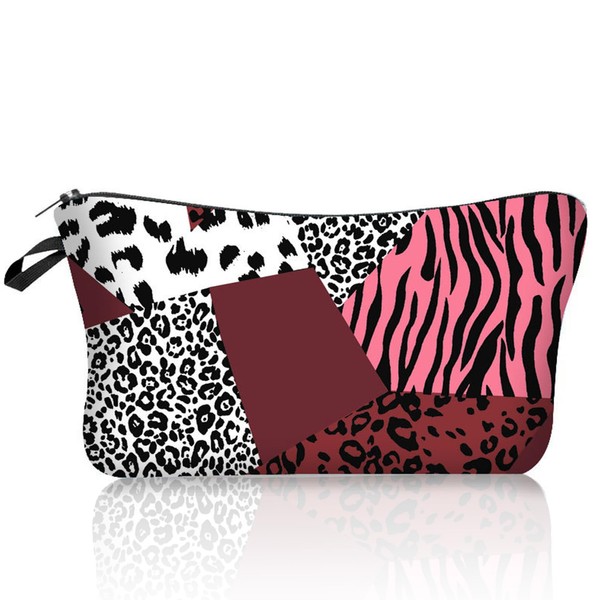 BSITSSS Cosmetic bag, toiletry bag, women's pink leopard print, make-up