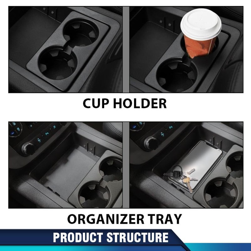 PIT66 Center Console Tray Cup Holder Bezel Compatible with 2007-2013