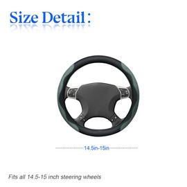 zipelo 14.5"-15" Car Steering Wheel Cover, Auto Interior Wheel Protector with Durable Soft Breathable Anti-Slip Linging Leather, Universal for Vehicles Trucks SUVs Accessories for Men Women (Black)