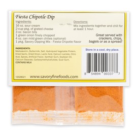Savory Fine Foods Saltine Seasoning, 1.4 ounce Fiesta Chipotle Dip Mix, 2 Pack