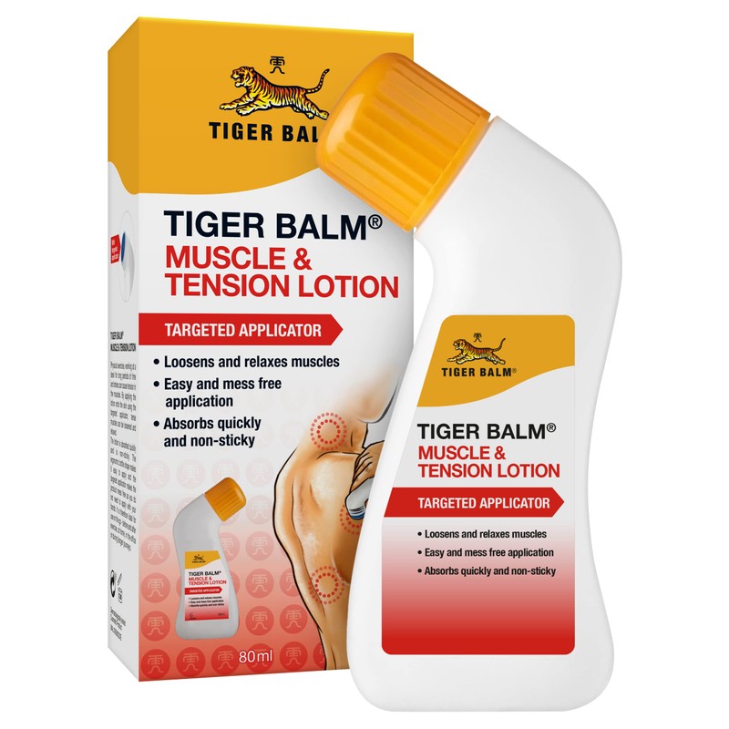 Tiger Balm Muscle and Tension Lotion with targeted applicator 80ml