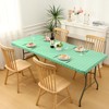 Spotjoy Rectangle Vinyl Table Cloth 24x48, Waterproof Elastic Fitted Tablecloth