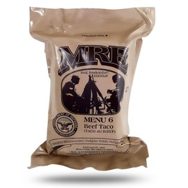 Nutrient-Rich MREs - Portable Food Survival Meals - Long Shelf Life Ready to Eat Emergency Food Rations - Made in USA (Beef Taco) - 2024 Inspection