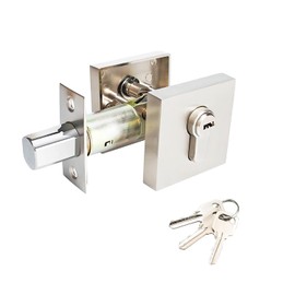 Qrity 1 PCS Single Deadbolt Locks, Thumb Turn Lock, Passage Door Handle Lock Knobs Lockset, Invisible Door Lock for Left or Right-Handed Doors