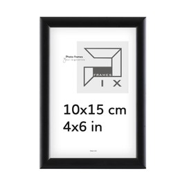 Pix FRAMES Picture Frame - Wooden Photo Frame - Frame with Plexiglass Panels - Frame for Hanging and Standing - Modern Photo Frame - 10 x 15 cm - Black