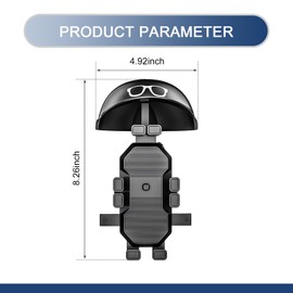 Gseigvee 1 PC Mobile Phone Holder with Helmet, Waterproof Sun Visor Holder, Cycling Octopus Phone Cradle, Universal for Most Motorcycles, Bicycles, Electric Vehicles (Black #Handlebar)