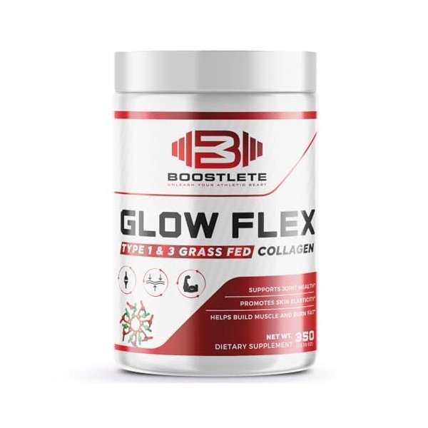 GlowFlex Grass-Fed Collagen Peptides Powder - Type I & III