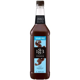 1883 Coffee Syrup, Sugar Free Chocolate Syrup for Drinks, Made in France, 1 Liter Plastic Bottle