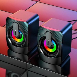 Portable USB Powered Speaker, Stereo Multimedia Speaker, Audio Music Sound Box for Desktop Computer Laptop, Spring Season Gifts - Color: Multicolor, Specification: 1pc