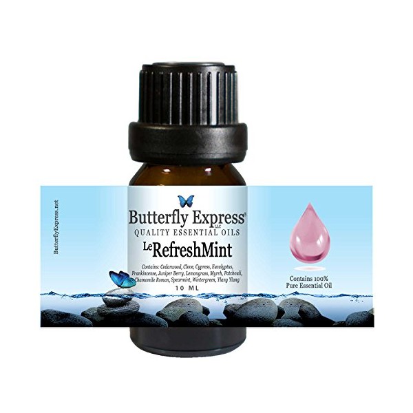 Le RefreshMint Essential Oil Blend 10ml - 100% Pure - by Butterfly Express