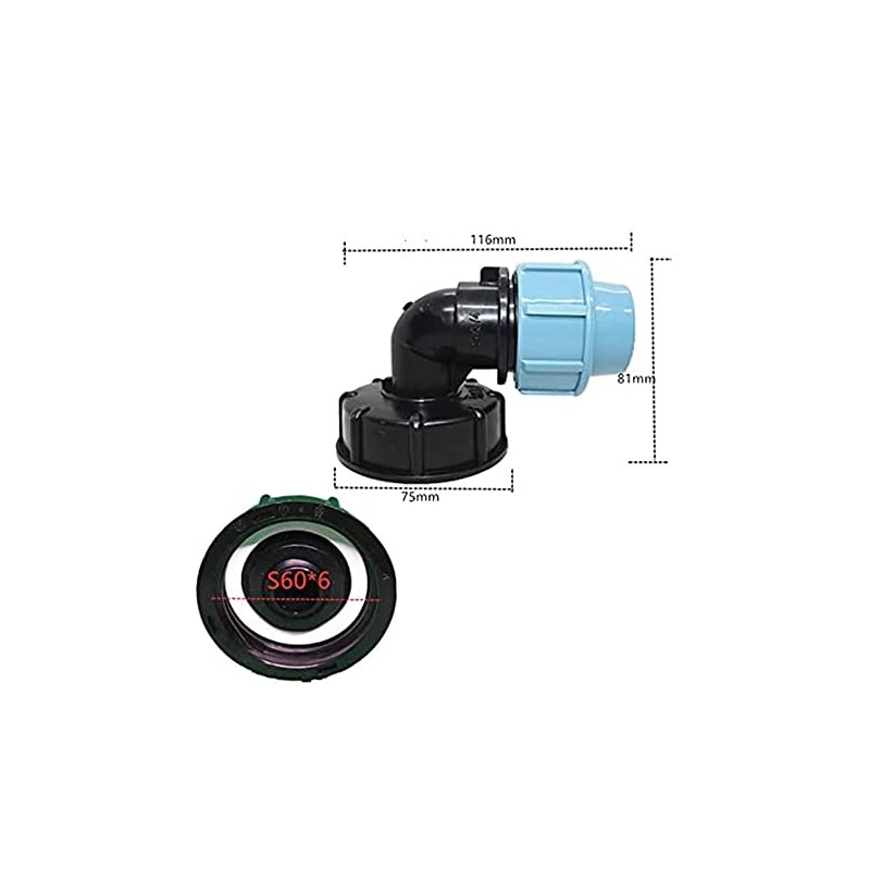 IBC Tank Thread Connector s60x6 Adapter to Mdpe Water Pipe