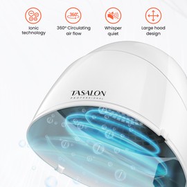 TASALON 1875W Ionic Hooded Hair Dryer Bonnet with 3 Heating Settings, Professional Sit Under Hair Dryers for Women with Ceramic Technology, Portable Hair Dryer with Hood, Hooded Dryer for Home & Salon