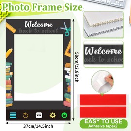 Back to School Decorations, First Day of School Photo Prop, Photo Booth Props for First Day of Welcome Back to School Party Supplies (Black)