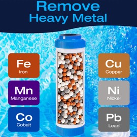 H&G lifestyles 10 x 2.5 Replacement Pool Filter Cartridge for Above Ground Pools – KDF, GAC, Silver & Iron Removal Resin –Removes Iron Heavy Metal Odor Improve Water Taste