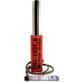 Fire-Fast Trekker. Best Emergency Waterproof Survival Fire Starter. Magnesium and Euro Fire Steel Ferro Rod. Compact Durable Tool for Bushcraft, Camping, Backpacking, Hiking, Hunting, or Bug Out Bag.