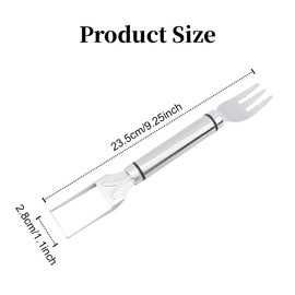 D-buy 4 Pcs 2-in-1 Stainless Steel Fruit Cutter Watermelon Cutter, Watermelon Slicer Watermelon Fruit Fork Melon Cutter Tool, Kitchen Gadgets Watermelon Cutting Tool Fruit Cutter for Kitchen