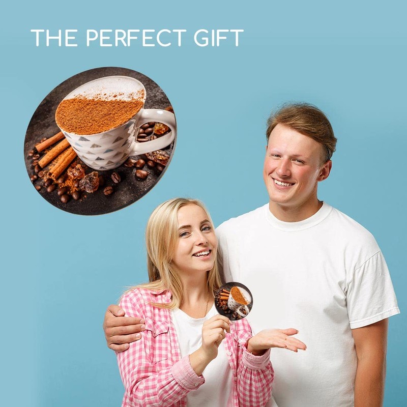 1 x Round Coaster - Cinnamon Spiced Latte Coffee Cafe