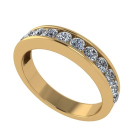 Central Diamond Center Juego de anillos de aniversario con circonita brillante pura de 0,75 quilates en plata, oro de 10 quilates o 14 quilates, Circonita, plata de ley, Zirconia cúbica