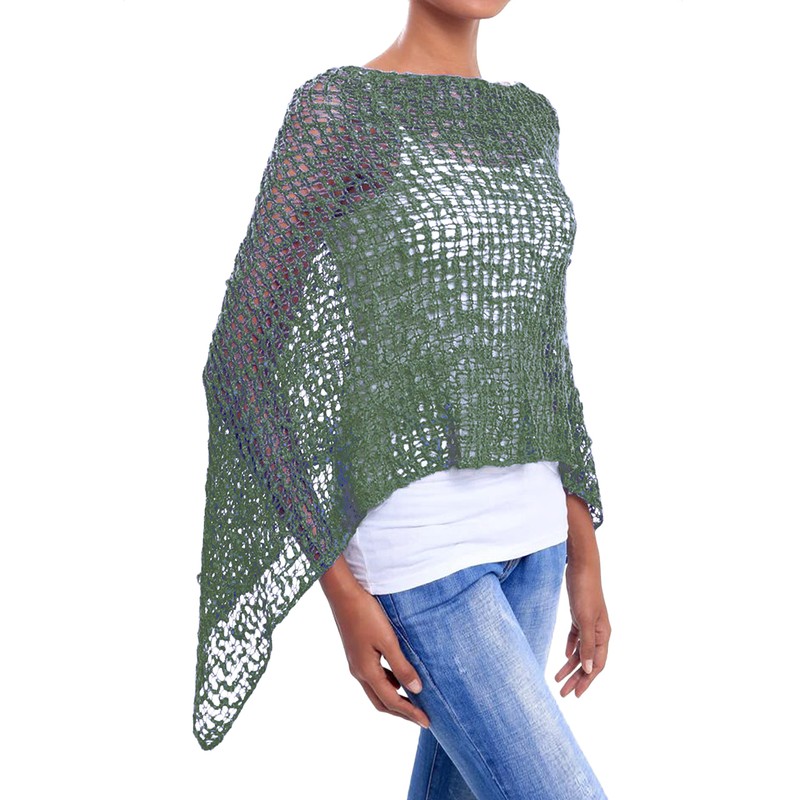 JOPHY & CO. Women Ladies Knitted Mesh Poncho Off Shoulder
