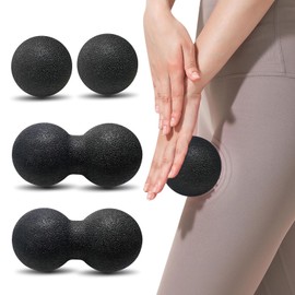 Trasekky Massage Ball 4 Pack, Lacrosse Ball Massage for Myofascial Release. Deep Tissue Massage Tool for Trigger Point Therapy and Tight Muscles, Muscle Relaxer, Exercise, Yoga, Black
