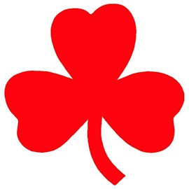 STICKER DAD 3 Leaf Shamrock Clover Vinyl Decal by stickerdad® - Size: 5", Color: RED - Windows, Walls, Bumpers, Laptop, Lockers, etc.
