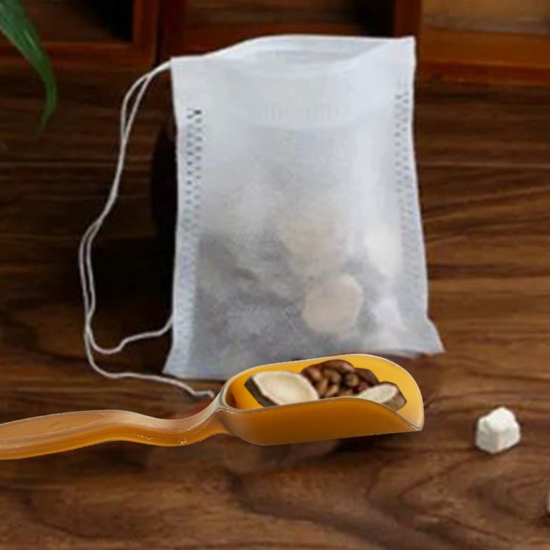200 Pcs Disposable Tea Filter Bags, 6.94x9.05cm Drawstring Seal Filter