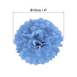 PATIKIL 4" Tissue Pom Poms Flowers, 10 Pack Paper Flower Ball for Wedding Bridal Shower Birthday Bachelorette Party Backdrop Decoration, Lake Blue