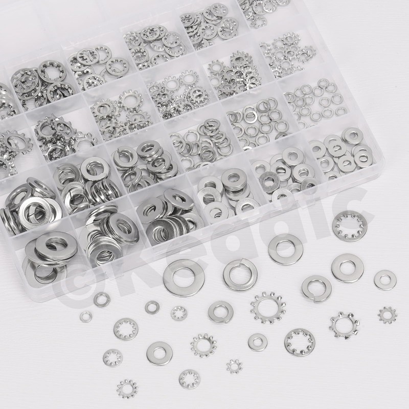 Keadic 400Pcs Split Lock Washer & External & Internal Star