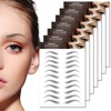 4D Hair-Like Eyebrow Tattoos Stickers, 7 Sheets Natural Fake Eyebrow