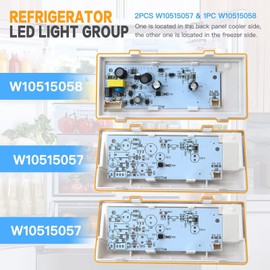 Premium 2pcs W10515057 and 1pc W10515058 LED Refrigerators Light Set for Kenmore 10651133213 10651122211 10641152210 10651724410 10641122212 10651123211