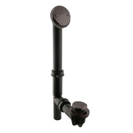 Westbrass Y593144-12 Black Tubular Tip-Toe Drain Bath Waste and Overflow, 1-Pack, Oil Rubbed Bronze