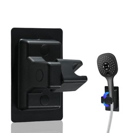 HONGYUETECH Handheld Shower Head Holder Wall Mount, Adjustable 360° Strong Adhesive Shower Head Holder, No Drilling Black Bathroom Bracket, Universal Waterproof Replacement for Adults & Kids, RV