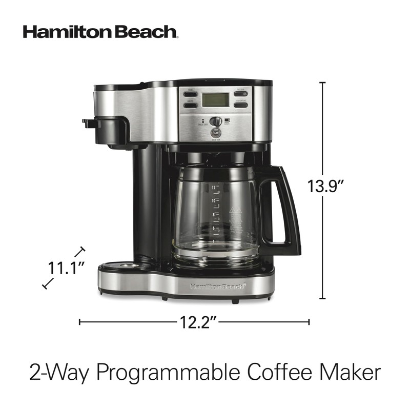 Hamilton Beach 2-Way Programmable Coffee Maker, 12 Cup Glass Carafe